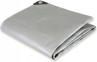 Zdjęcie produktu dla Plandeka Wodoodporna 6x8 Wzmacniana Srebrna 120g/m²