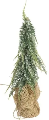 Zdjęcie produktu dla Sztuczne drzewko CHOINKA OŚNIEŻONA W JUCIE 24 CM