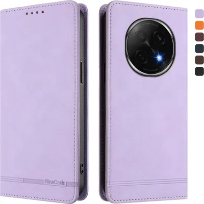 Immagine prodotto di Custodia per Oppo F29 Pro, custodia retro in Finto cuoio con supporto e slot per carte Purple