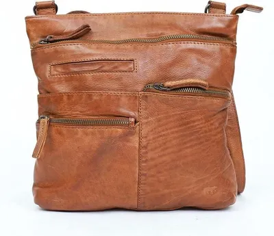 Image de Élégant sac bandoulière en cuir couleur cognac