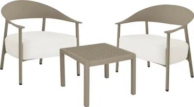 Image de Salon de jardin en métal et plastique "Céora" - 2 places - Taupe