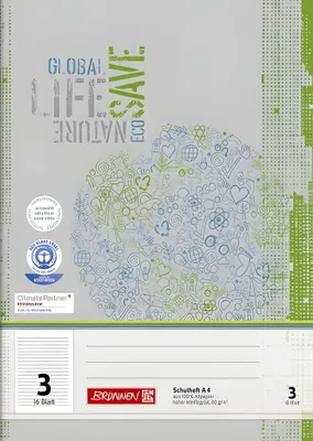 Produktbild von Brunnen 104410301 Recycling-Schulheft DIN A4 (16 Blatt, Lineatur 3)