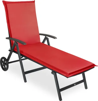 Produktbild von MC.Sammler Liegenauflage Rot 190x60x9cm, wasserdicht, waschbar, extra dick, abriebfest, reißfest, hautfreundlich, formstabil, elastischer Kaltschaumstoff RG 25kg/m3 und Vlieswatte 200g/m2, Modell OXFORD, für Liegestühle.
