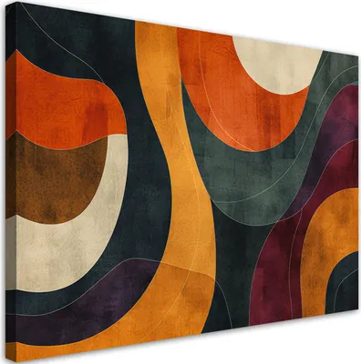 Image de Toile rétro style abstraction 90x60 Feeby Violet image pour le mur prête à accrocher