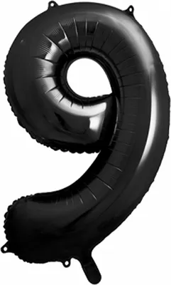 Obrázek produktu pro Fóliový balónek číslo 9 černý, 86 cm