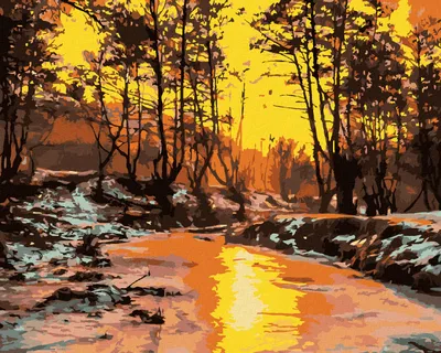 Immagine prodotto di Zuty - Dipingere con i numeri - TRAMONTO FREDDO, 40x50 cm, senza cornice e senza tela
