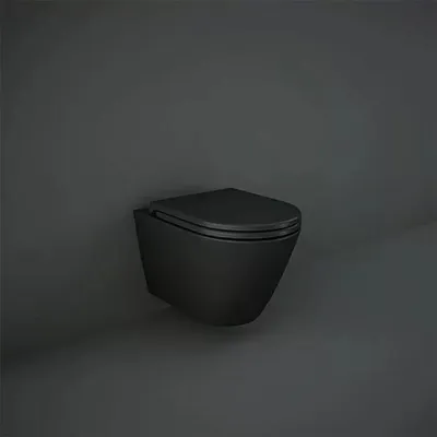 Produktbild von RAK Feeling WC RST23504A spülrandlos wandhängend, schwarz matt