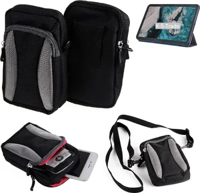Produktbild von K-S-Trade Schutz-Hülle kompatibel mit Nokia T20 Wi-Fi  Handy Gürteltasche Umhängetasche mit Zusatzfach schwarz