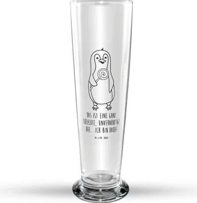 Produktbild von Mr. & Mrs. Panda Bierglas Pinguin Lolli - Transparent - Geschenk, Bierbecher, Glasbecher, Süßigkeiten, Spruch, Bier Glas, Unvernünftig, Ganove, Trinkglas, Glasbierglas