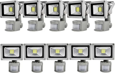 Produktbild von Greenmigo 10x 20W SMD Fluter mit Bewegungsmelder LED Strahler Kaltweiß IP65 Wasserdicht LED Lampe Wandleuchter Flulicht Flutbeleuchtung LED Gartenlampe Außenstahler