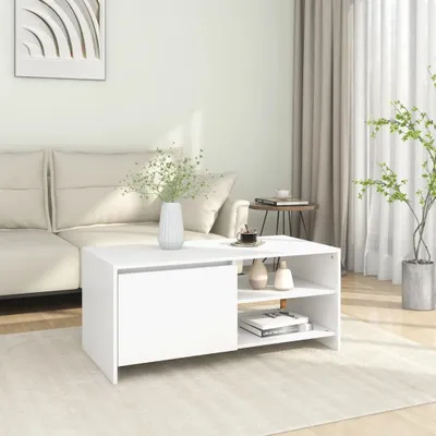 Immagine prodotto di Tavolino The Living Store bianco 102x50x45 cm in materiale ligneo