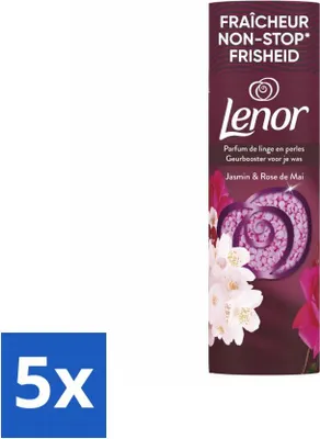 Produktbild von Lenor – Duftverstärker – Jasmin & Rose de Mai – Non-Stop-Frische – 19 Wäschen - Vorteilspack - 5 Stücke