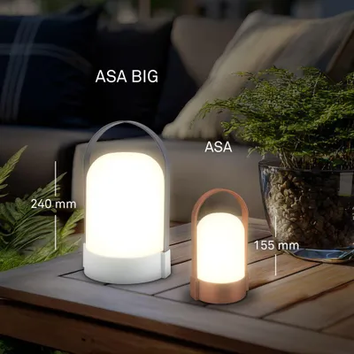 Image de BRILONER ASA Lampe de table LED sans fil dimmable 9x8x15.5 cm 1 W 50 lm 3000 K blanc chaud IP44 batterie USB C marron lampe camping terrasse interieur