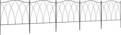 Image de Outsunny Lot de 5 clôtures de jardin décoratives en métal - 305 x 62 cm noir