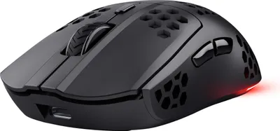 Produktbild von Trust Gaming GXT 929 Helox Kabellose Gaming Maus, Ultraleichte Maus 75g, 80h Dauerbetrieb, 2,4-GHz-Mikro-USB-Empfänger, Einstellbare DPI (800-4800), 6 Programmierbare Tasten, Gaming PC MMO - Schwarz