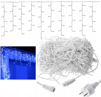 Zdjęcie produktu dla Sople 500 Grube Zewnętrzne Led Lampki Niebieski Ip44 Flash 16M