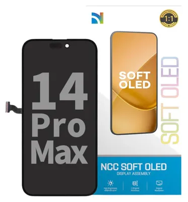 Produktbild von Kompatibel NCC High Refresh 120Hz Soft OLED Display Touchscreen Bildschirm Schwarz für Apple iPhone 14 Pro Max A2894, A2651 & Werkzeug