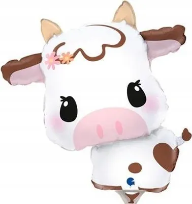Image de Ballon en plastique Douce vache 27x26cm Décoration de fête