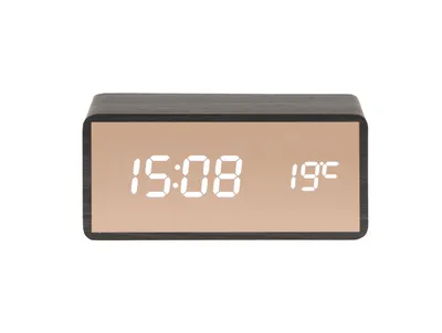 Immagine prodotto di Karlsson - Orologio sveglia in rame a specchio LED - Nero