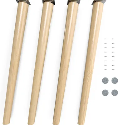 Produktbild von 4x sossai Holzfüße rund - schräge Ausführung 71cm Buche Öl-Finish