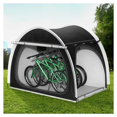 Produktbild von Fahrradzelt für 3 bis 4 Fahrräder, Fahrradgarage 200x150x170cm, 210D Oxford-Gewebe, wasserdichter tragbarer Fahrradschuppen mit belüftetem Fenster und Doppelreißverschlüssen