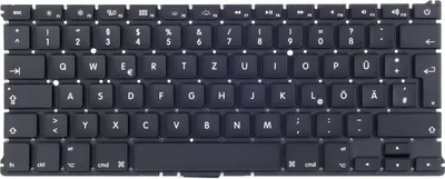 Zdjęcie produktu dla Tradebit - Klawiatura do Apple MacBook | Niemiecki DE QWERTZ | Pełna kompatybilność | Wysokiej jakości materiały | Modele: Air 13 A1369 A1466