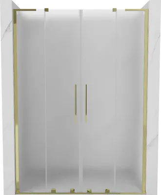 Produktbild von Mexen Velar L Duo Schiebetür Duschabtrennung 140 cm, mattiert, gold - 871-140-003-32-50