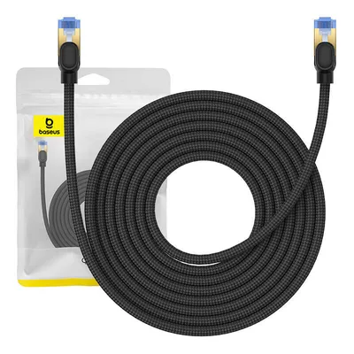 Image de Câble réseau tressé Cat 7 Baseus Ethernet RJ45, 10Gbps, 8m (noir)
