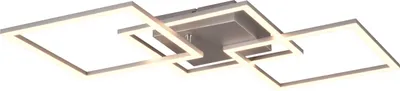 A modern ceiling light with three square frames.