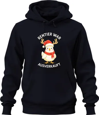 Produktbild von Rentier war t lustiges Küken Weihnachten Geschenk Uni Hoodie Kapuzenpullover, Navy, XXL