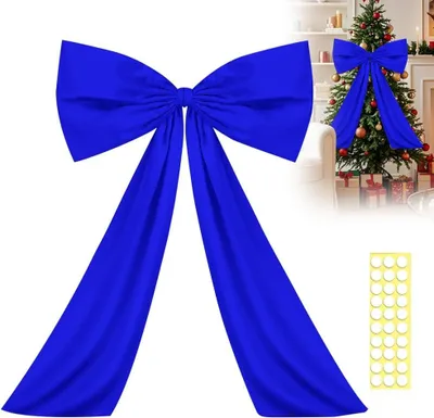 Imagen del producto de Lazo de satén grande, color azul real, 60x90 cm, ideal para decoración de eventos