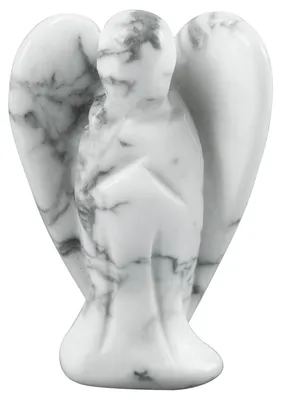 Engelstatue aus Howlit, handgeschnitzt, 5 cm, Heilstein