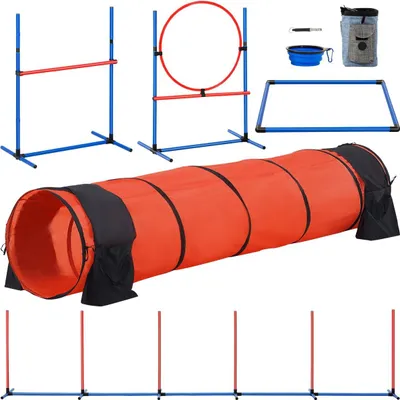 Obrázek produktu pro Výcvikové vybavení pro agility 5 ks, vylepšené o překážky a prodloužený tunel