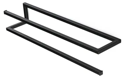 Image de HowHomely | Porte-serviettes - Barre porte-serviettes - 60 cm - en métal - noir - Support pour serviettes - Pratique
