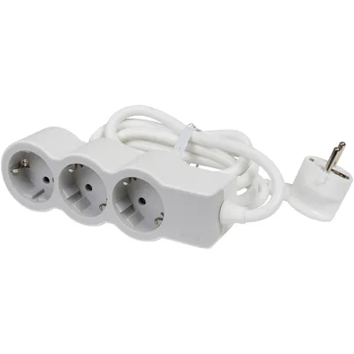 Produktbild von Legrand 694559, 3 m, Drinnen, Abgewinkelt, Grau, Weiß, 3 AC-Ausgänge, 589 g