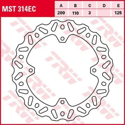 Immagine prodotto di Disco freno TRW Lucas MST314EC con design a croce