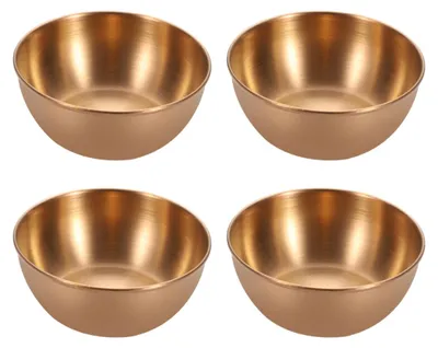 4 Mini-Dip-Schalen aus Edelstahl, Roségold, rund