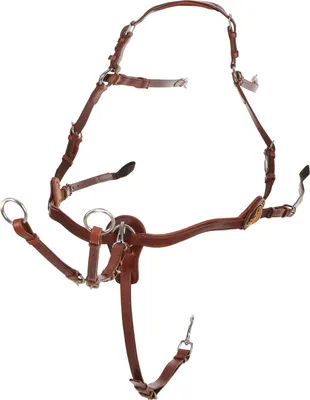 Immagine prodotto di Pettorale a cinque punte in pelle di vitello Acavallo Marrone Pieno Marrone Pieno