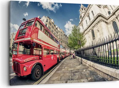 Produktbild von Bild auf Leinwand - Leinwandbild - Architektur London Stadt - 120x80cm - Wand Bild - Wanddeko - Leinwanddruck - Bilder - Kunstdruck - Wanddekoration - Leinwand bilder - Wandkunst - AA120x80-2405