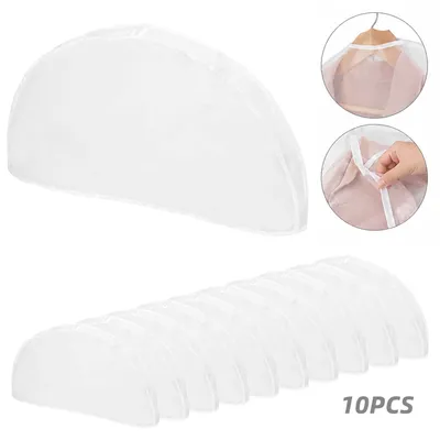 Produktbild von 10er Set PEVA Kleidersäcke 60×30 cm, kurz, wasserdicht & reißfest, halbtransparent, Kleiderschutz für Smoking, Anzugjacken und Hemden