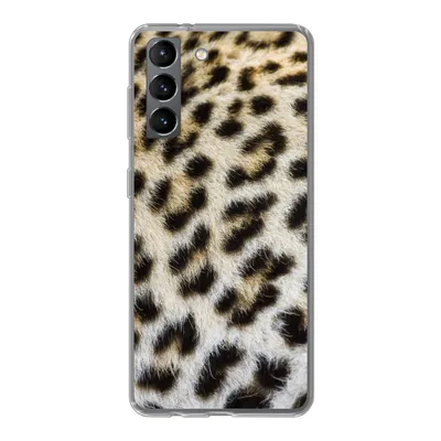 Produktbild von MuchoWow® Handyhülle Schutzhülle Hülle für Samsung Galaxy S21 Nahaufnahme Mantel Leopard Silikon Softcase Handy Hülle - Softcase