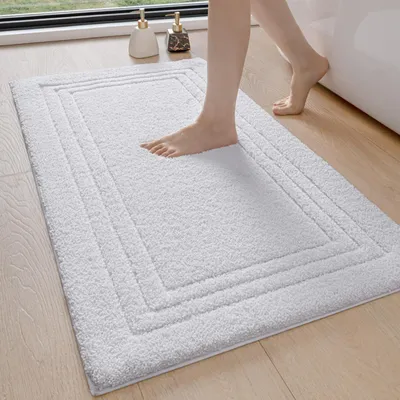 Produktbild von Weiße Badmatte 60x110cm, Rutschfest und Absorbierend