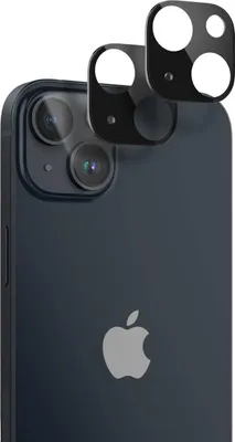 Image de 2 protections en verre pour l'appareil photo de l'iPhone 14/14 Plus d'Apple, noires, résistantes