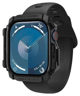 Obrázok produktu pre Spigen Rugged Armor, Puzdro, Smartwatch, Čierna, Apple, Apple Watch 10 (42mm), Termoplastický polyuretán (TPU)