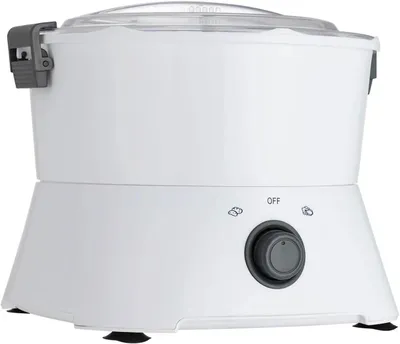 Produktbild von Elektrischer Kartoffelschäler - AOT-P09 Tischgerät - 85 W Kupfermotor - 2 Betriebsarten - Edelstahlklingen - Für Gemüse - Weiß
