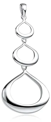 Produktbild von MATERIA Kettenanhänger Damen 925 Sterling Silber Tropfen Optik lang für Halsketten inkl. Schmuckbox #KA-49