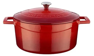 Image de Cocotte Lava - 24 cm - 4,49 litres - Fonte - Rouge