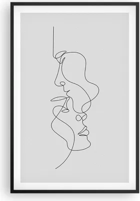 Produktbild von Gerahmtes Poster - Schwarzer Rahmen - Stück Linear Paar - 61x91,5 cm - Wand Bild - Wanddeko - Wandbilder - Kunstposter - Wandposter - Bilderrahmen - Bilder - Kunstdruck - P2BPA61x91-4895