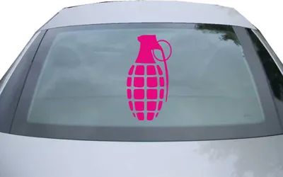 Produktbild von Indigos UG - Aufkleber Heckscheibe & Motorklappe DE2230 - pink - 600x314 mm - Handgranate - Auto Scheiben Fenster Heckklappe Tuning Racing JDM - Die cut