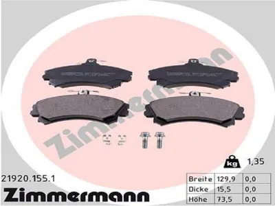 Produktbild von ZIMMERMANN Bremsbeläge Satz Vorne Bremsklötze für VOLVO V40 Kombi (645) 21920.155.1